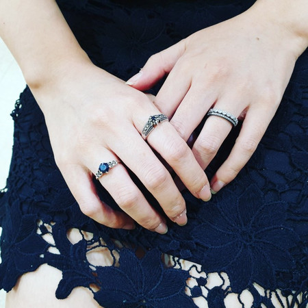 블루블랙 사파이어 에메랄드 반지 심플 모던 반지, 레이어드 꽃반지 ,오벌 사파이어 반지 3type